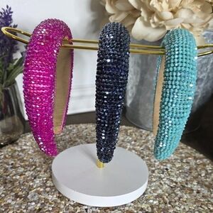Sparkling Beaded Headband - Pink, Blue, and Turquoise
